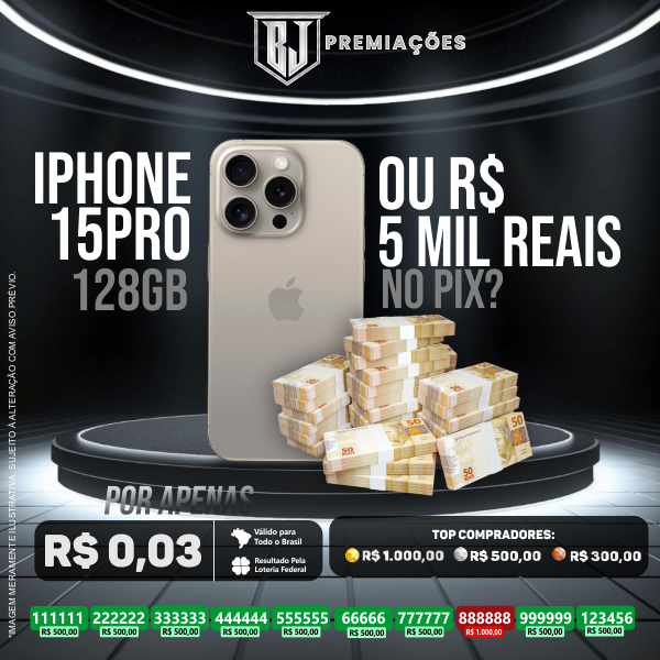 Iphone 15 Pro ou 5 Mil reais